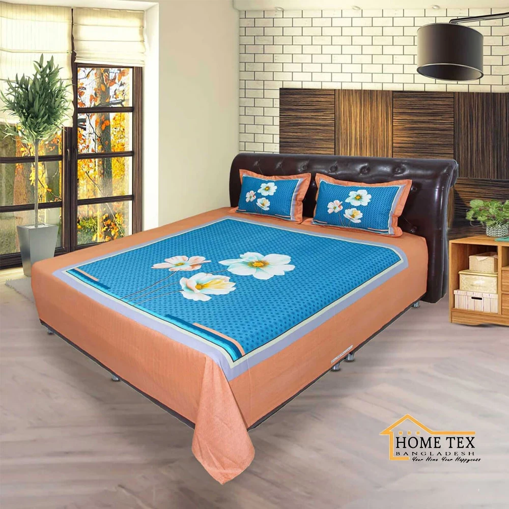 RTP Orange Salmon Bed Sheet 4pcs set